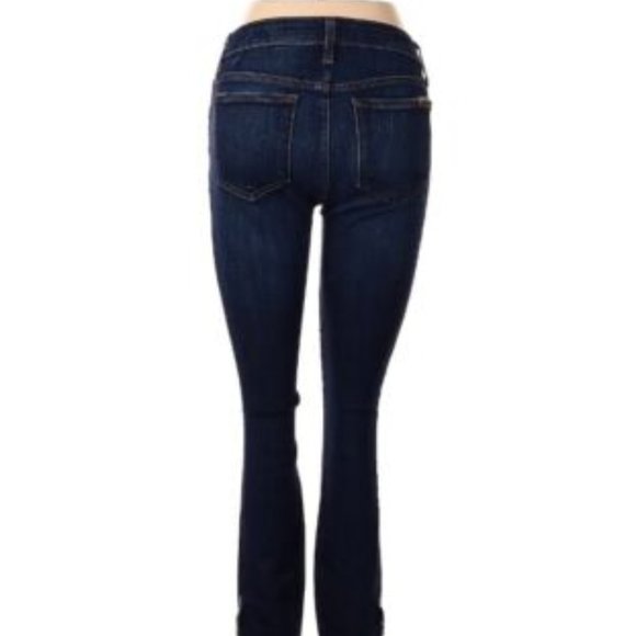 Joe's Flawless The Icon Mid Rise Skinny Ankle Jeans Waist 24 Dark Wash Fringe - Picture 2 of 9